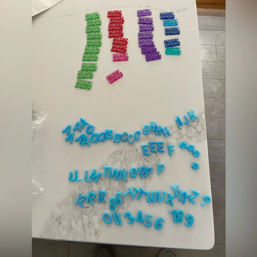 Happy birthday plastic signs and letters/numbers for cakes & cupcakes & signs!